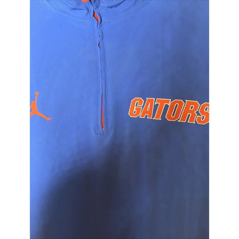 Florida Gators Football Team Issued Blue 1/4 Quarter Zip Jacket Jordan Men’s XL